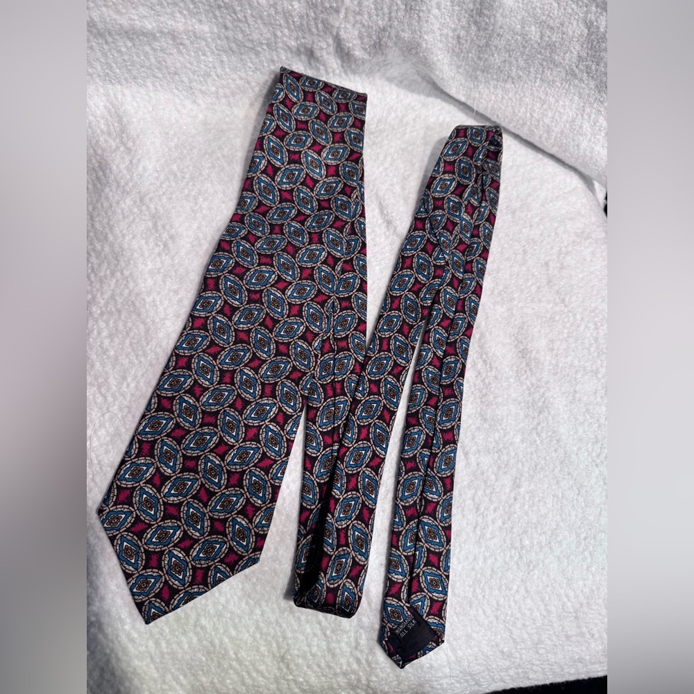 Cromley & Finch London - All Silk Necktie - Vintage Geometric